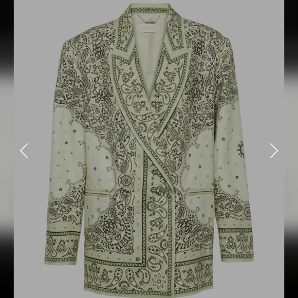 ZIMMERMAN GREEN PAISLEY BLAZER✨️MATCHMAKER 2024 RUNWAY COLLECTION✨️NWOT❤️🔥 - Picture 9 of 14